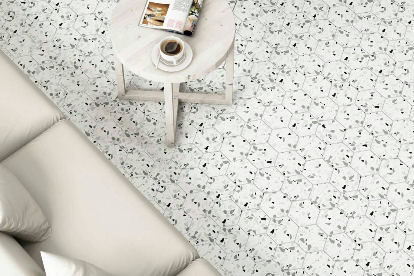 Altea 5.5X6.3” White Hexagon | North Hills Flooring