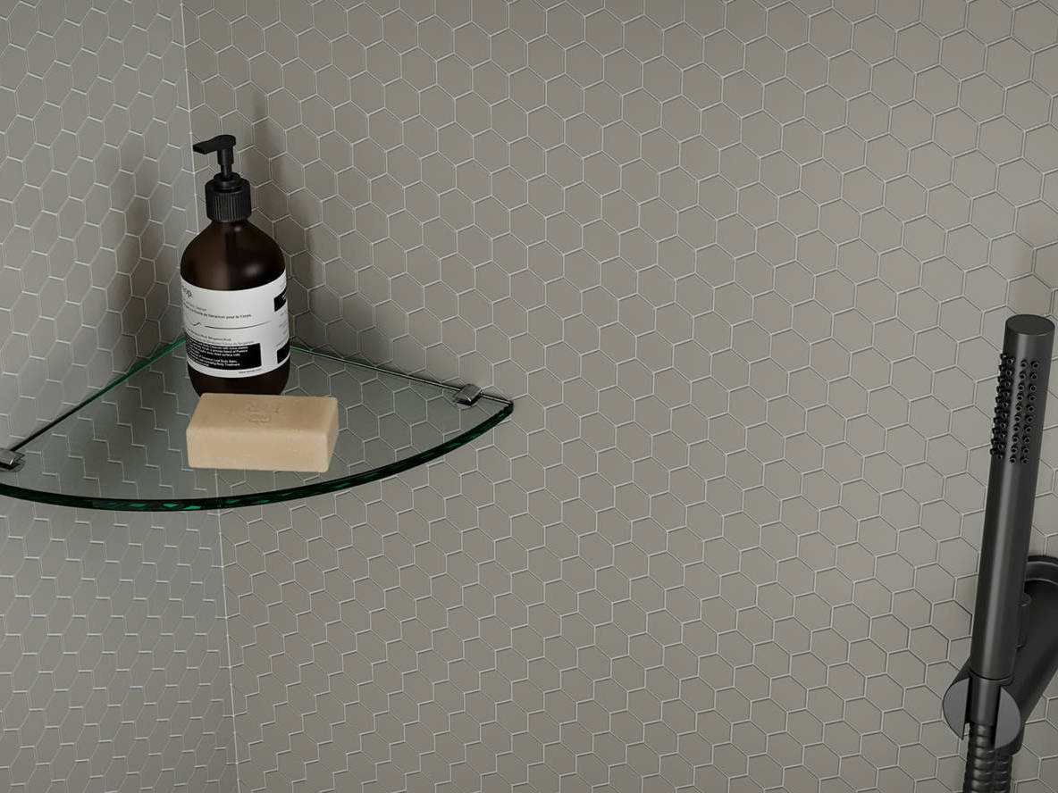 Traditions Taupe Matte 1in Hex Mosaic | North Hills Flooring