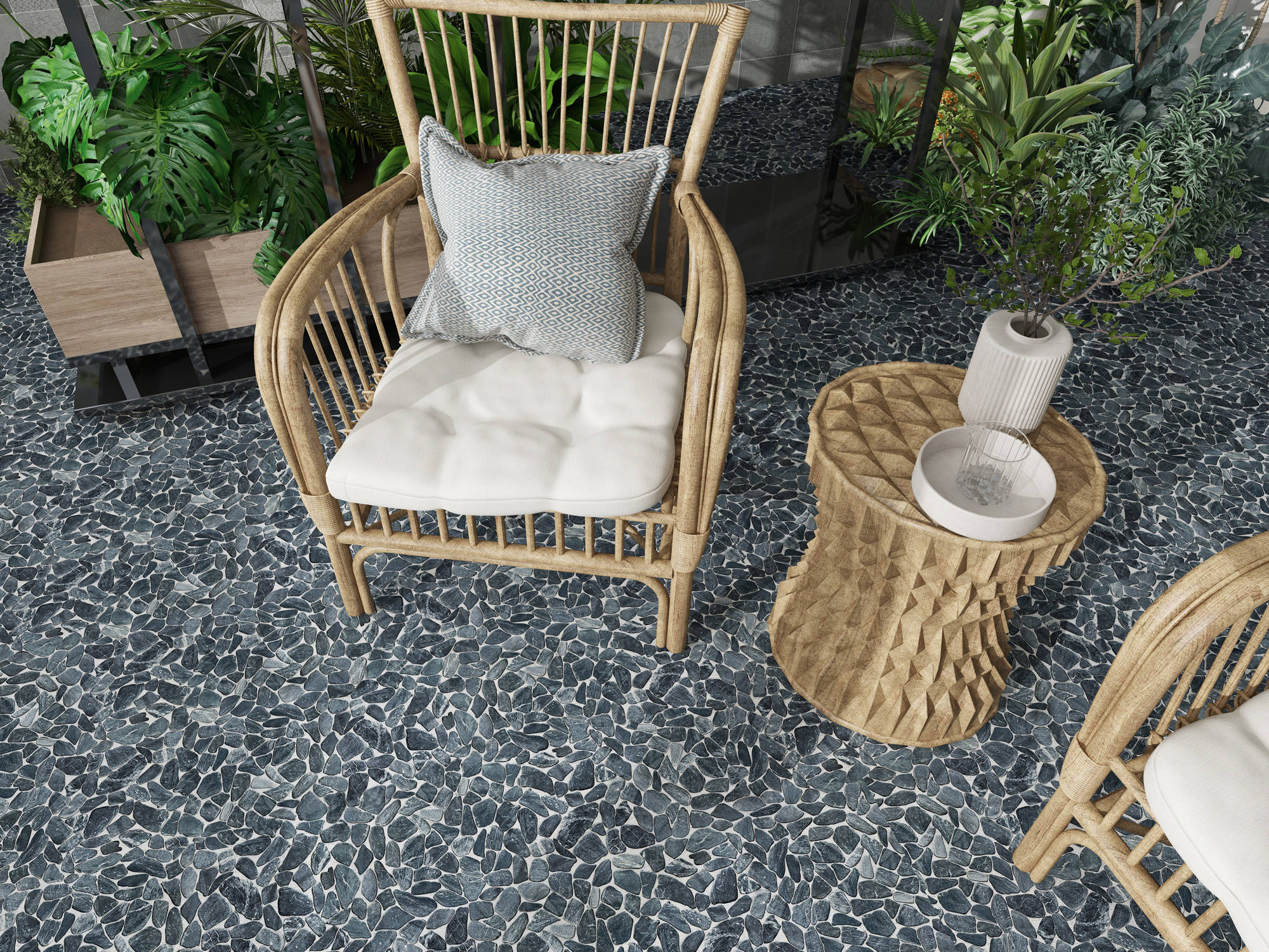 Mini Opus Matte Grey Mix Marble Stone Interlocking | North Hills Flooring