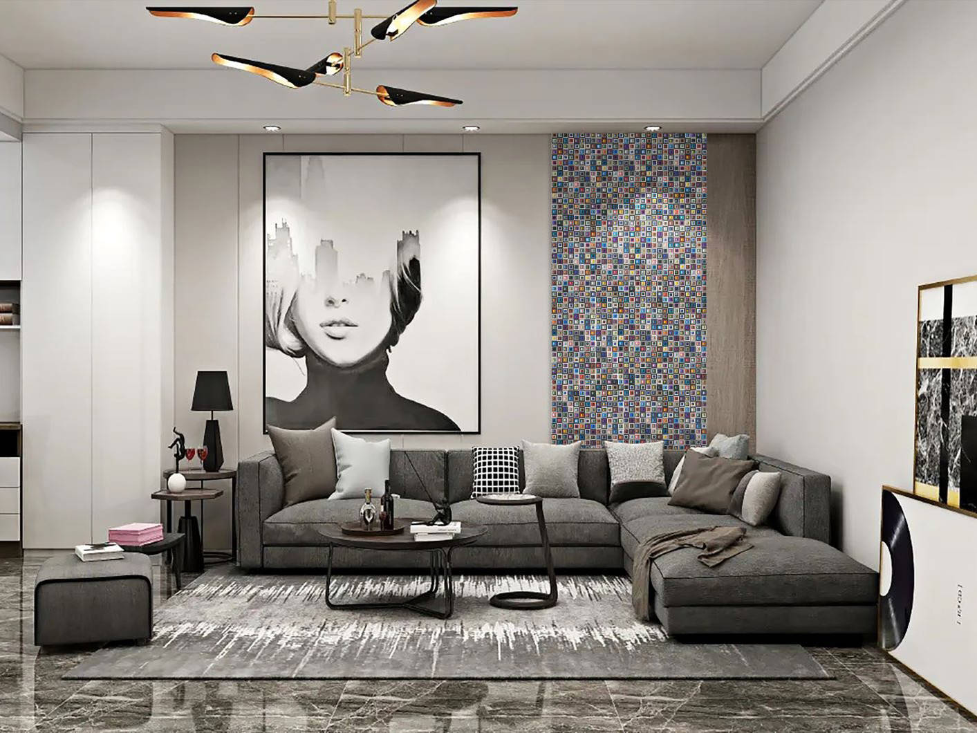 Multicolor Square Mix Glass Resin Mosaic | North Hills Flooring