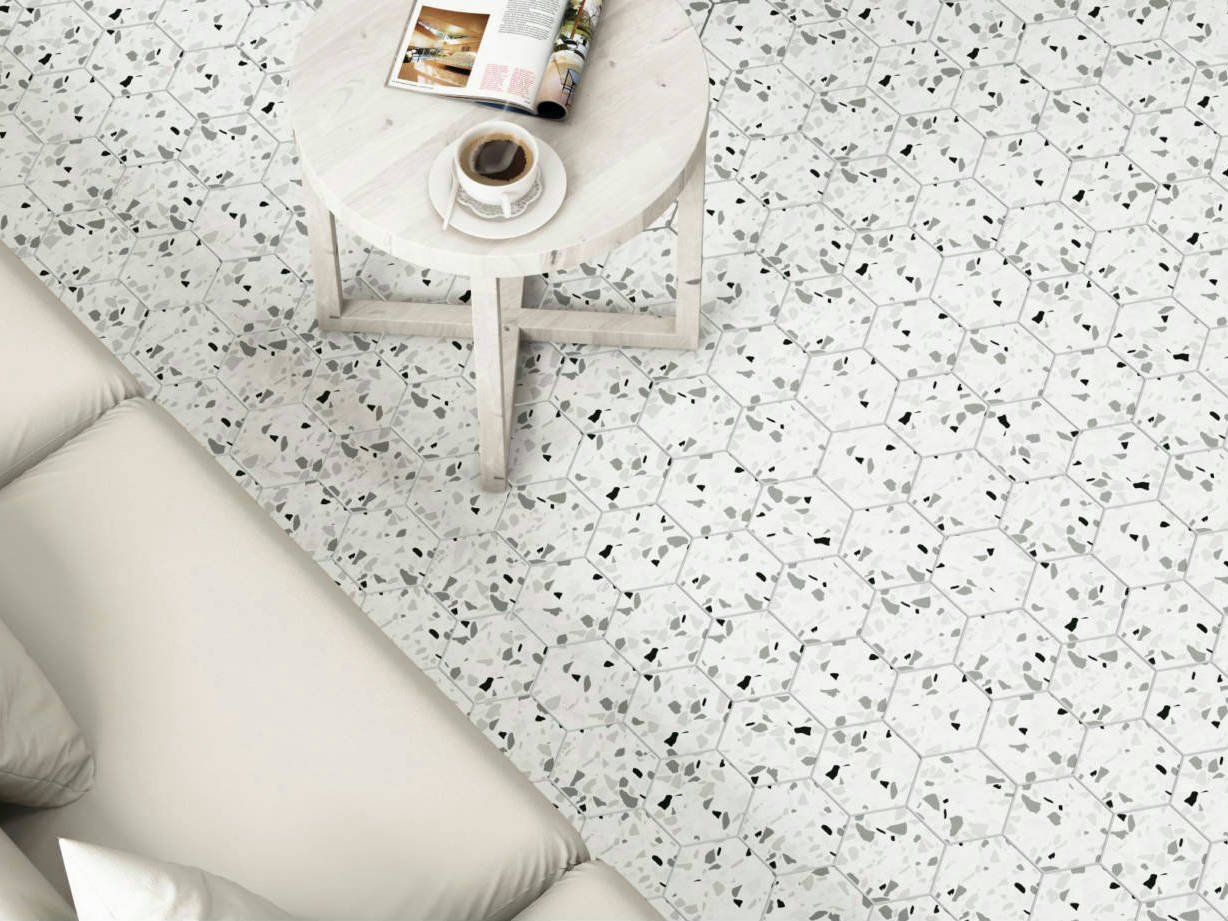 Altea 5.5X6.3” White Hexagon | North Hills Flooring