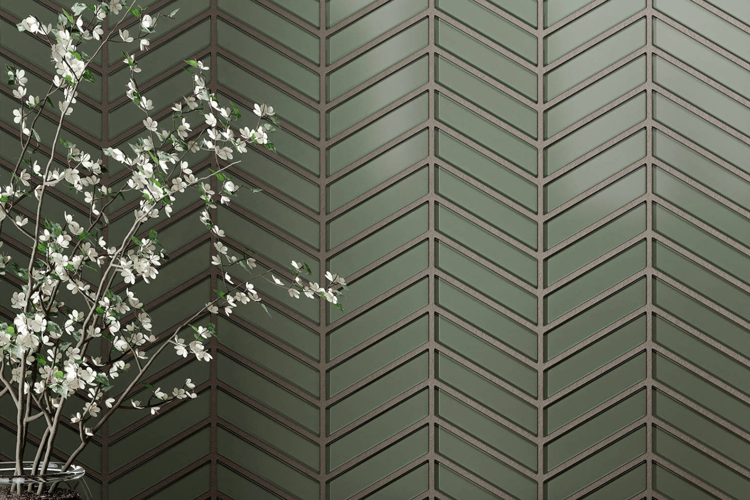 Bliss Element Smoke Chevron Mosaic | North Hills Flooring