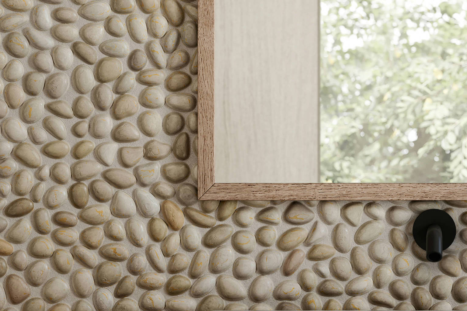 Zen Fiji Cream Natural Pebble Matte Mosaic 3 | North Hills Flooring