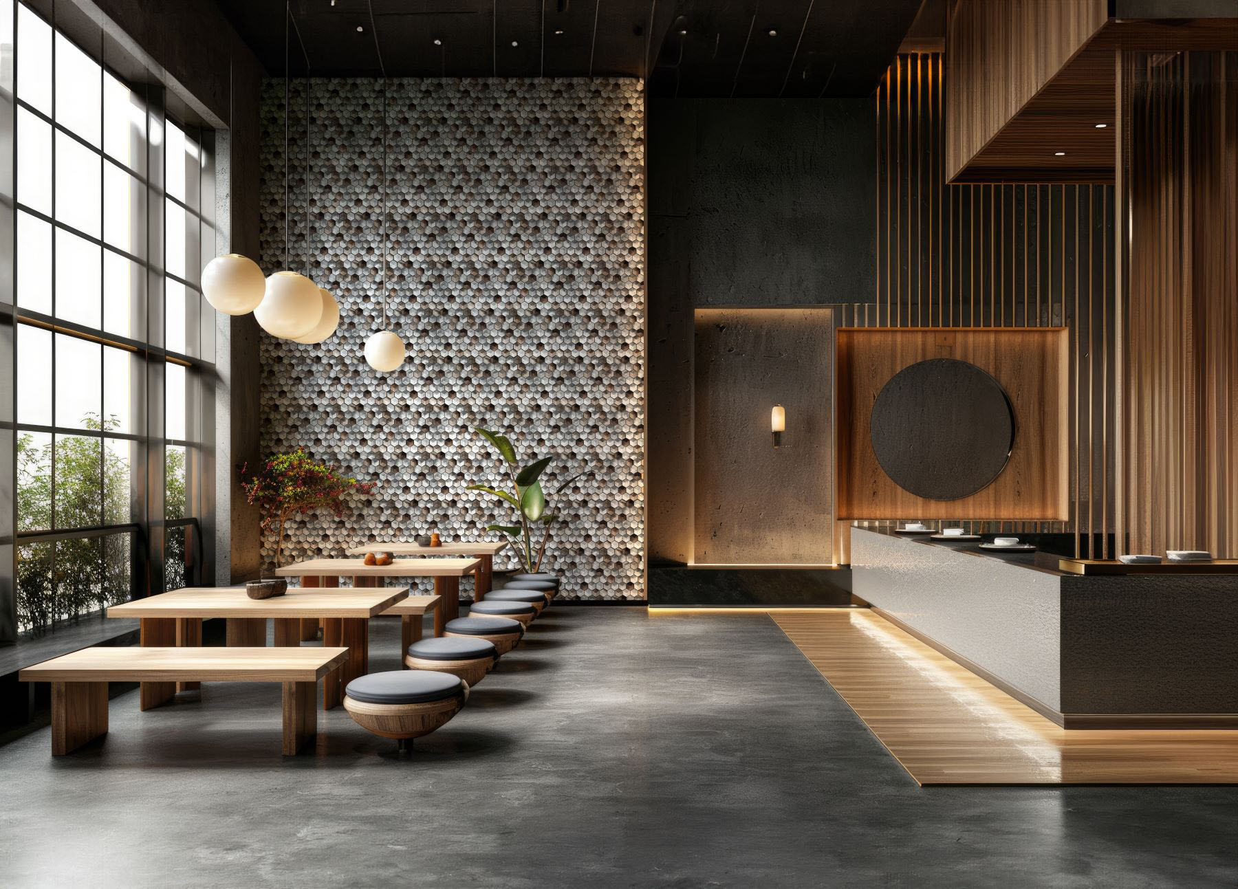 Aluminum Hexagon Silver Brown Mosaic | North Hills Flooring