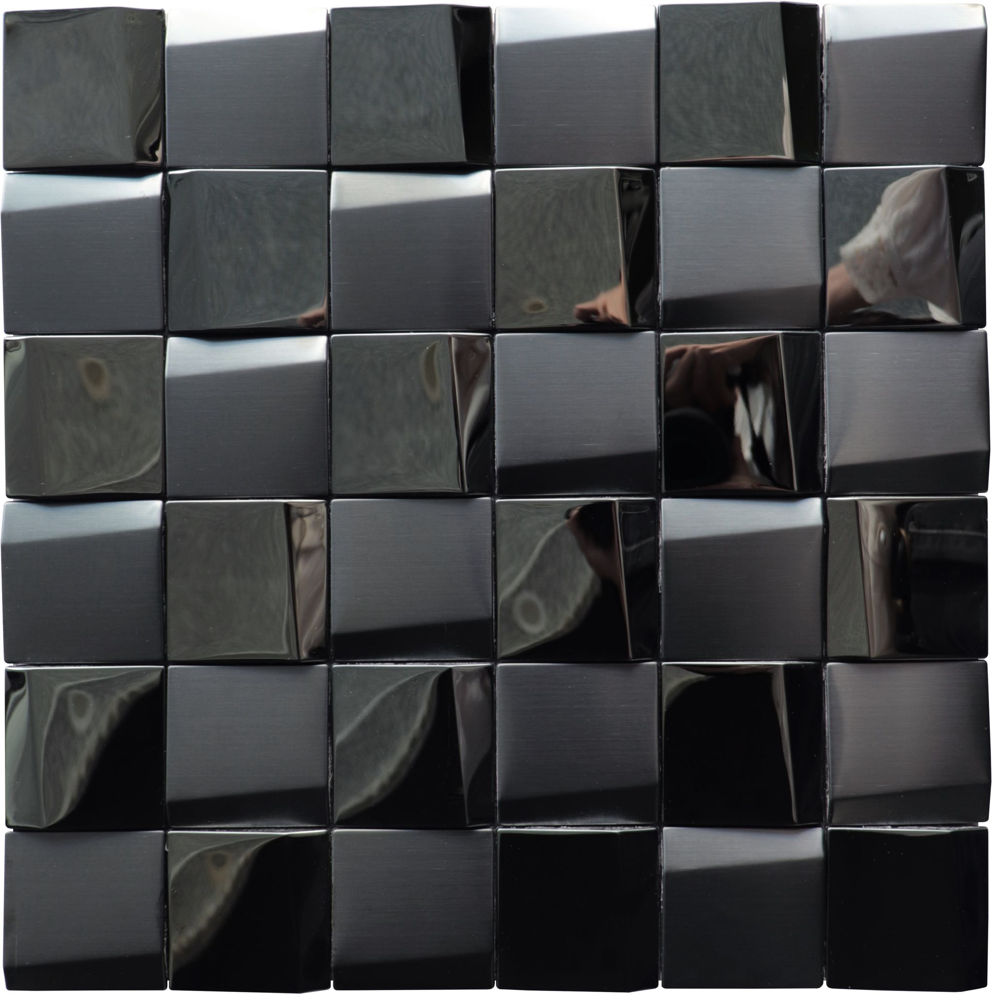 Black 3D Metal Mix Finish 2"x2" 11.5"x11.5" | North Hills Flooring