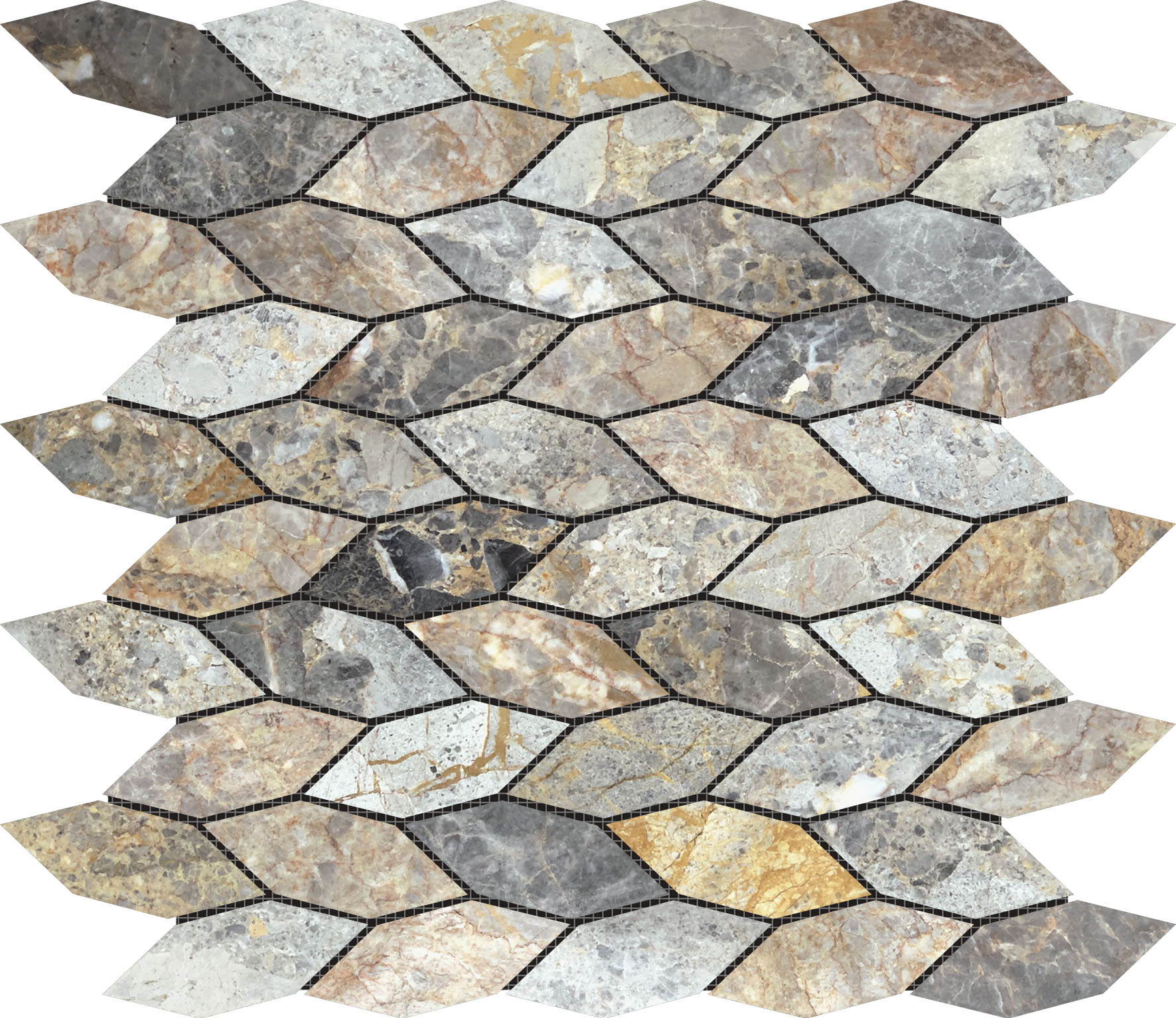 Elongated Hexagon Royal Vein "Leaves" Mosaic | North Hills Flooring