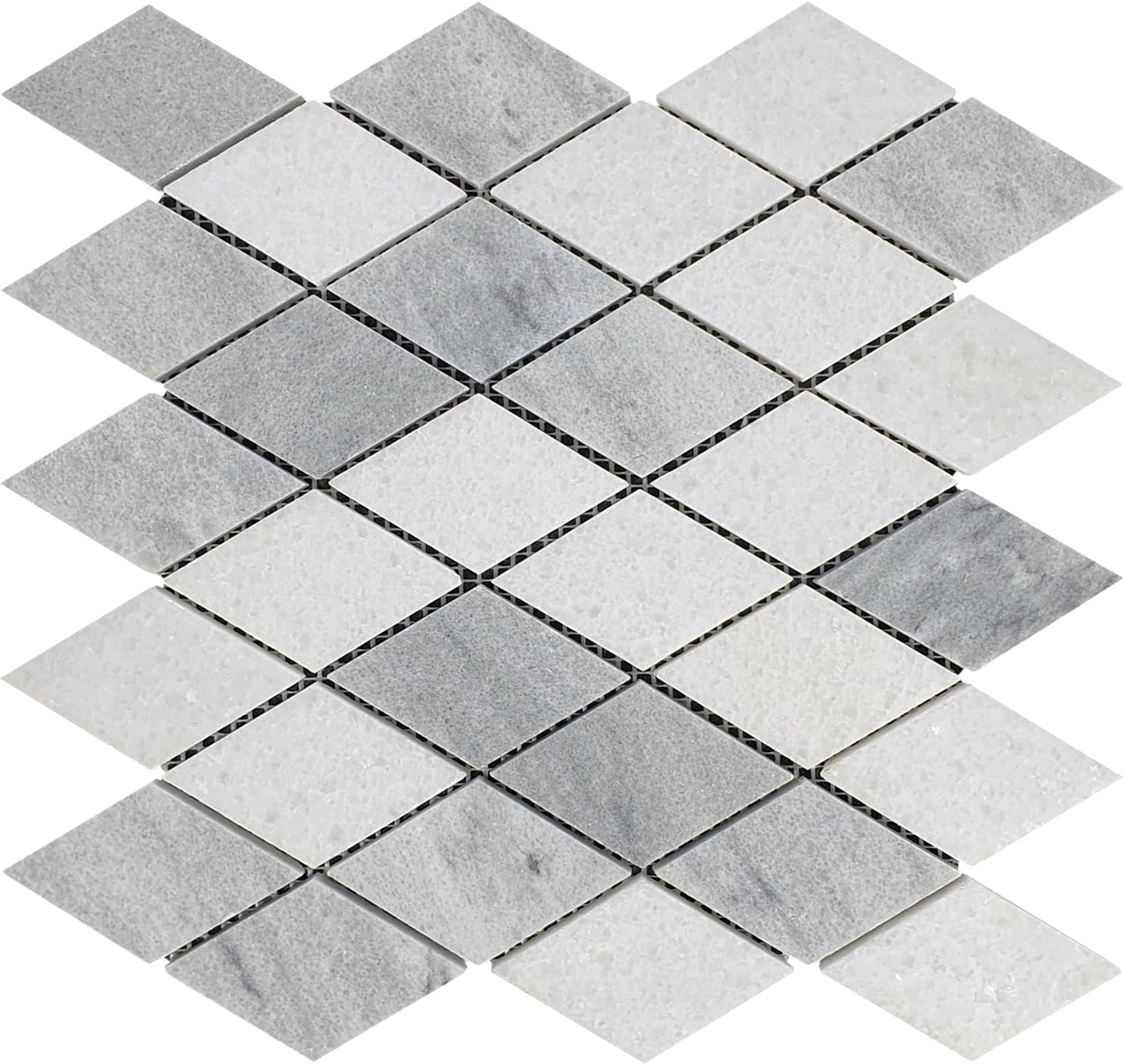 Grey White Multicolor Marble Diamond Honed 11.4"x11.3" | North Hills Flooring