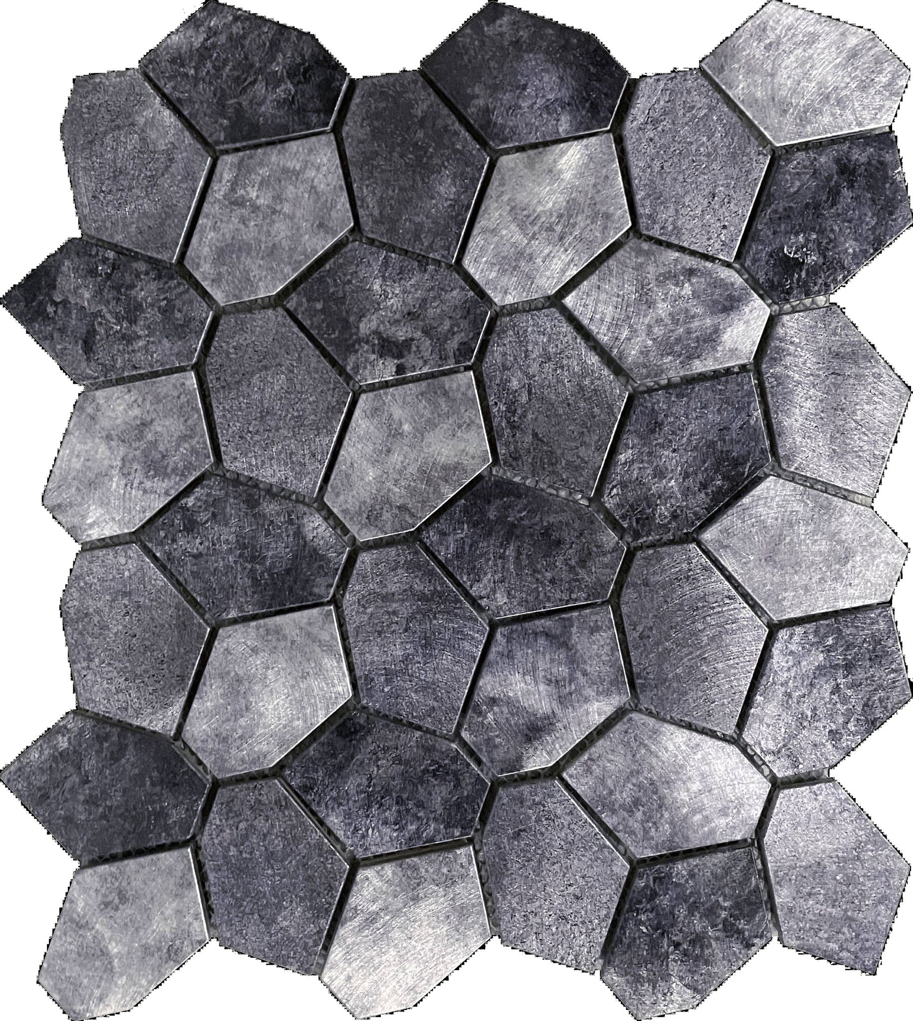 Hexagon Aluminum Mix Grey 11.4"x12.2" | North Hills Flooring