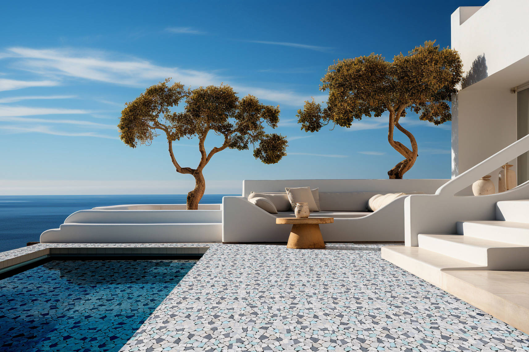 Mini Opus Beige Grey Marble Mix & Green Glass | North Hills Flooring