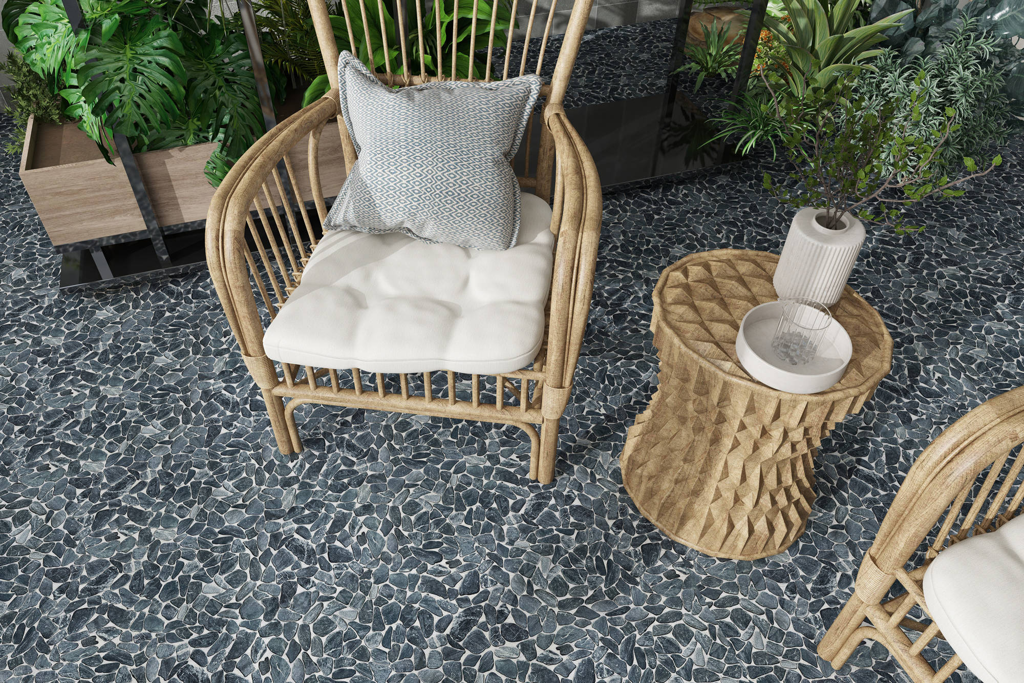 Mini Opus Matte Grey Mix Marble Stone Interlocking | North Hills Flooring