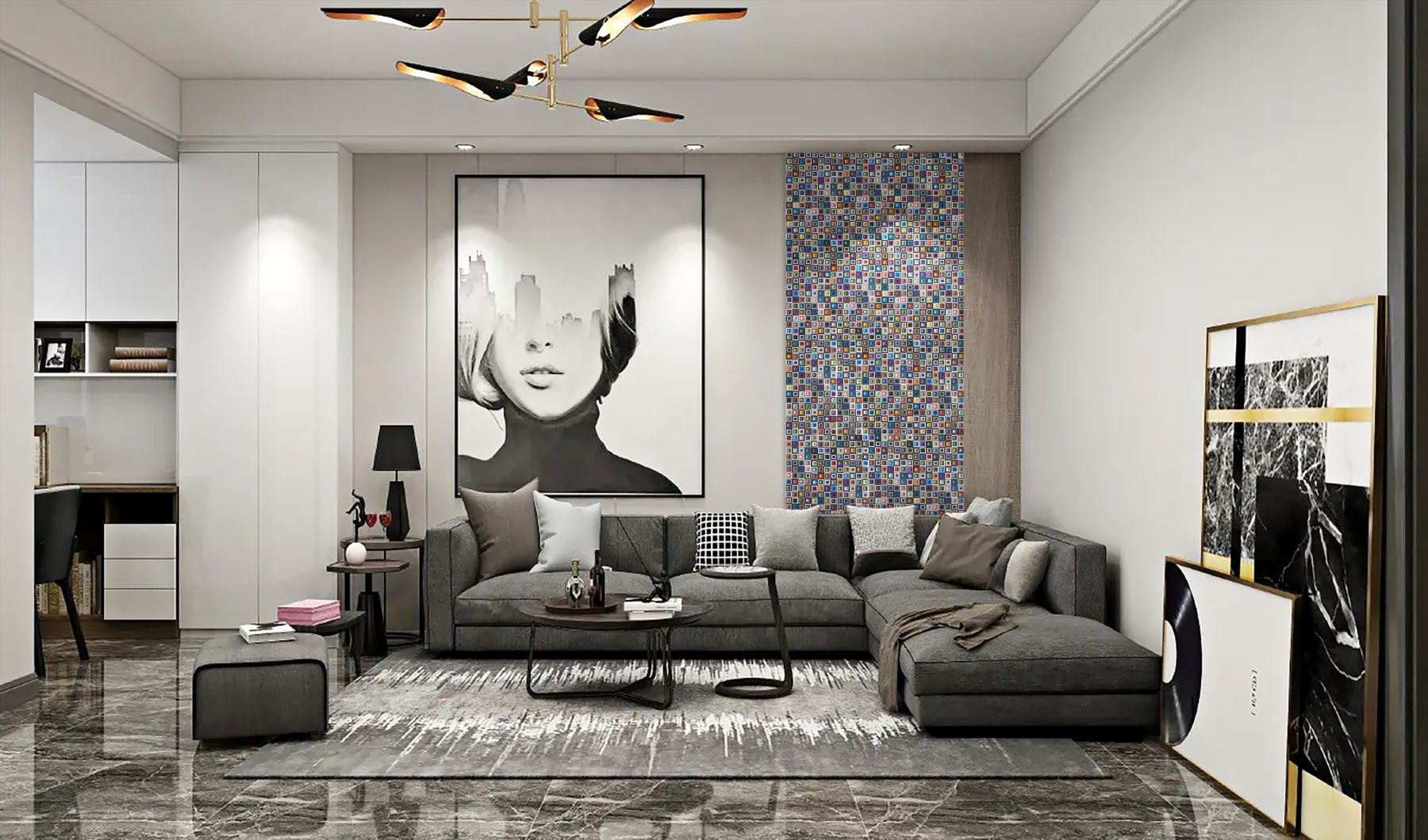 Multicolor Square Mix Glass Resin Mosaic | North Hills Flooring