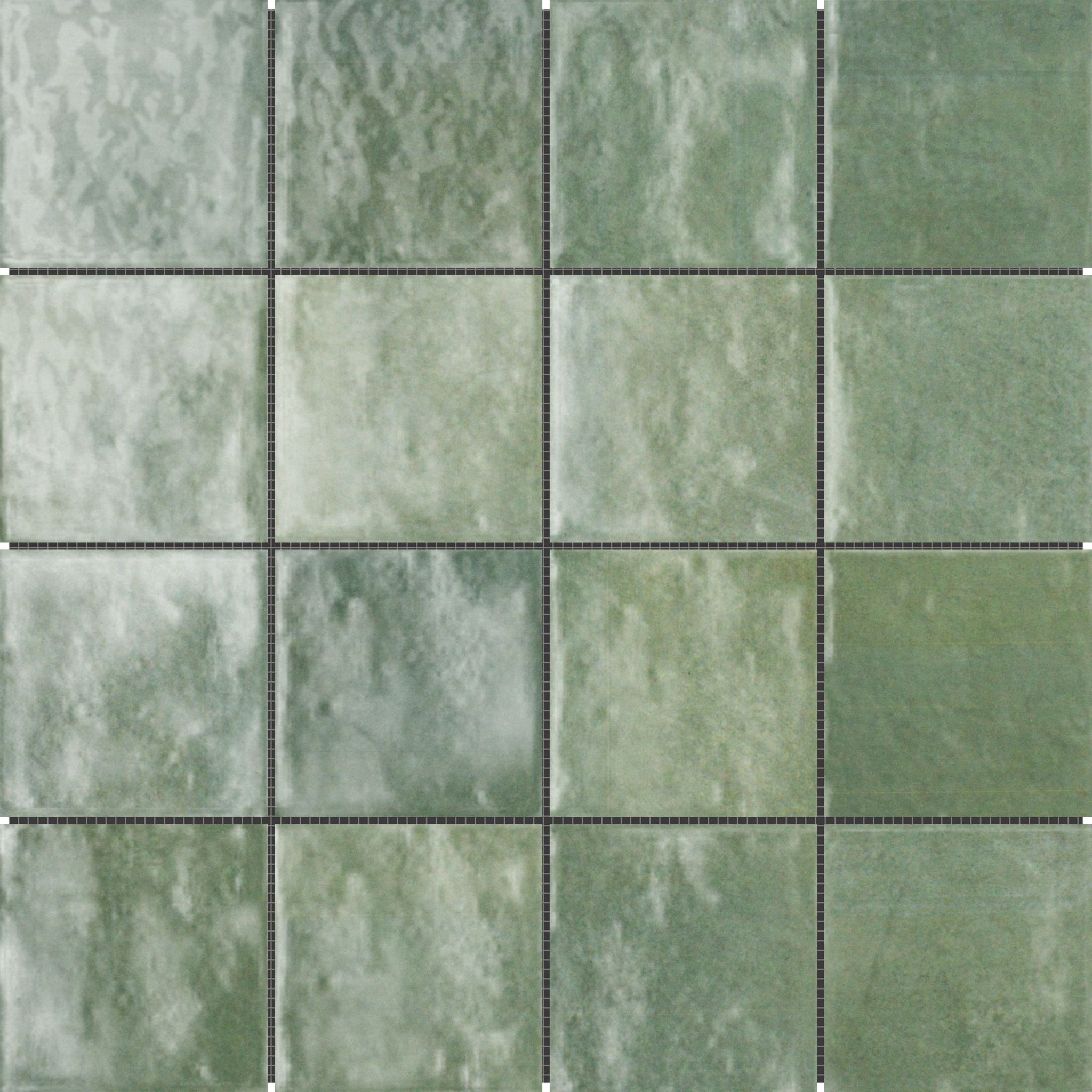 Zellige Glazed Ceramic Soft Green Mix 3"x3" | North Hills Flooring