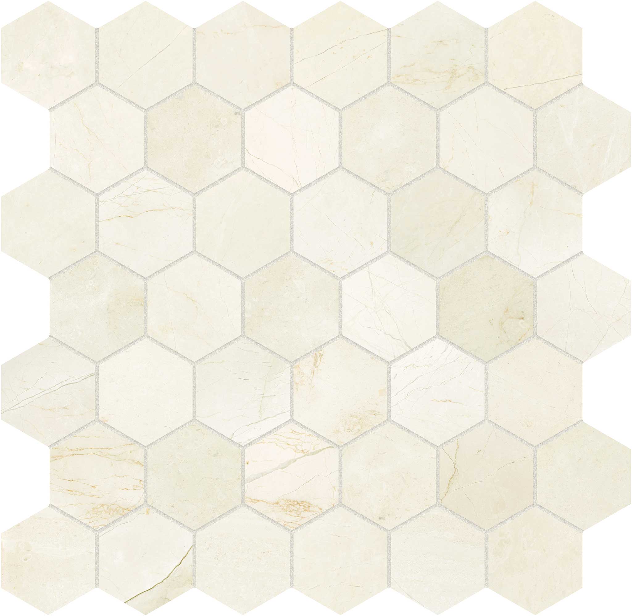 Avorio Crema 2 Hexagon Mosaic | North Hills Flooring