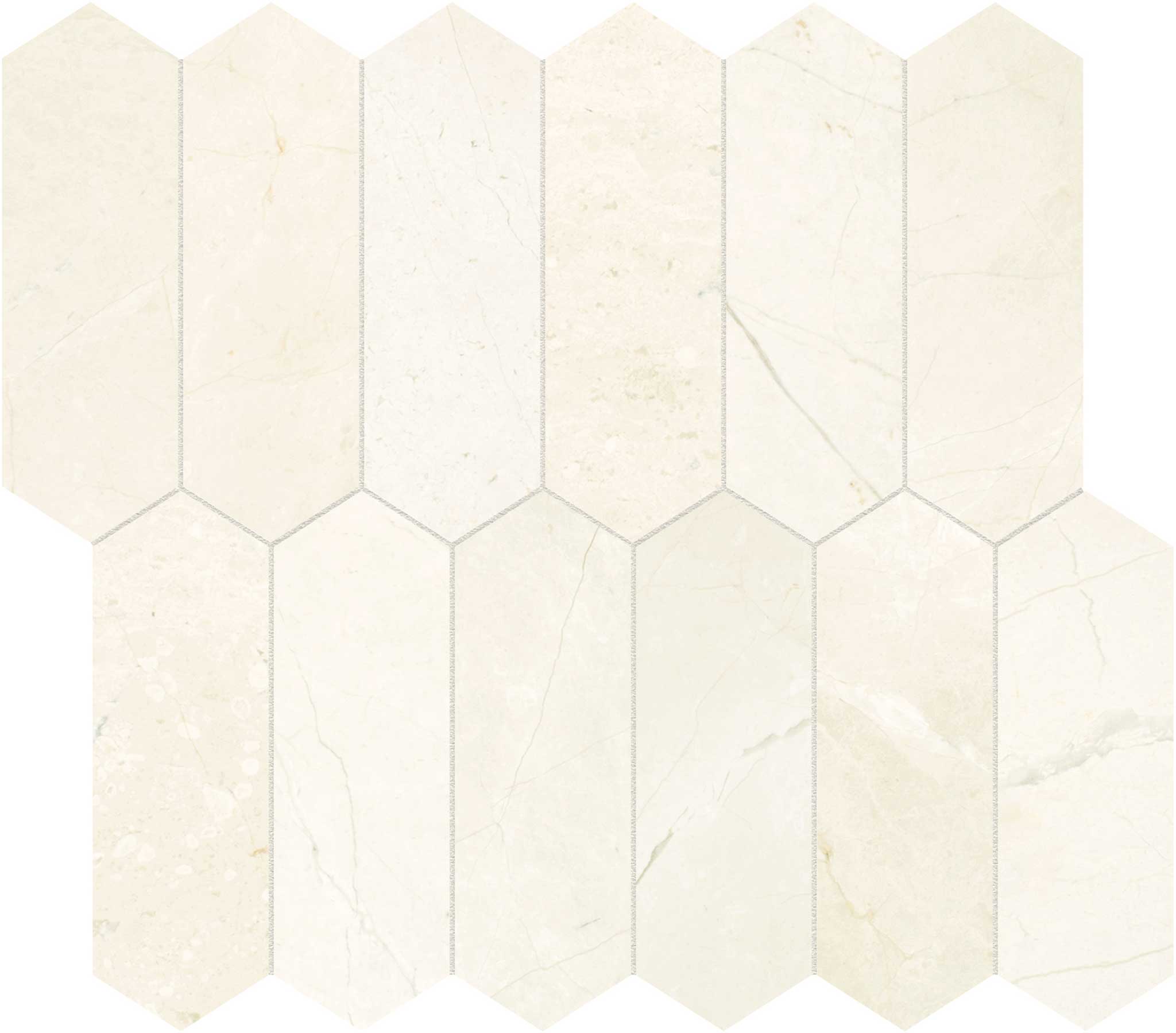 Avorio Crema 2x6 Picket Mosaic | North Hills Flooring
