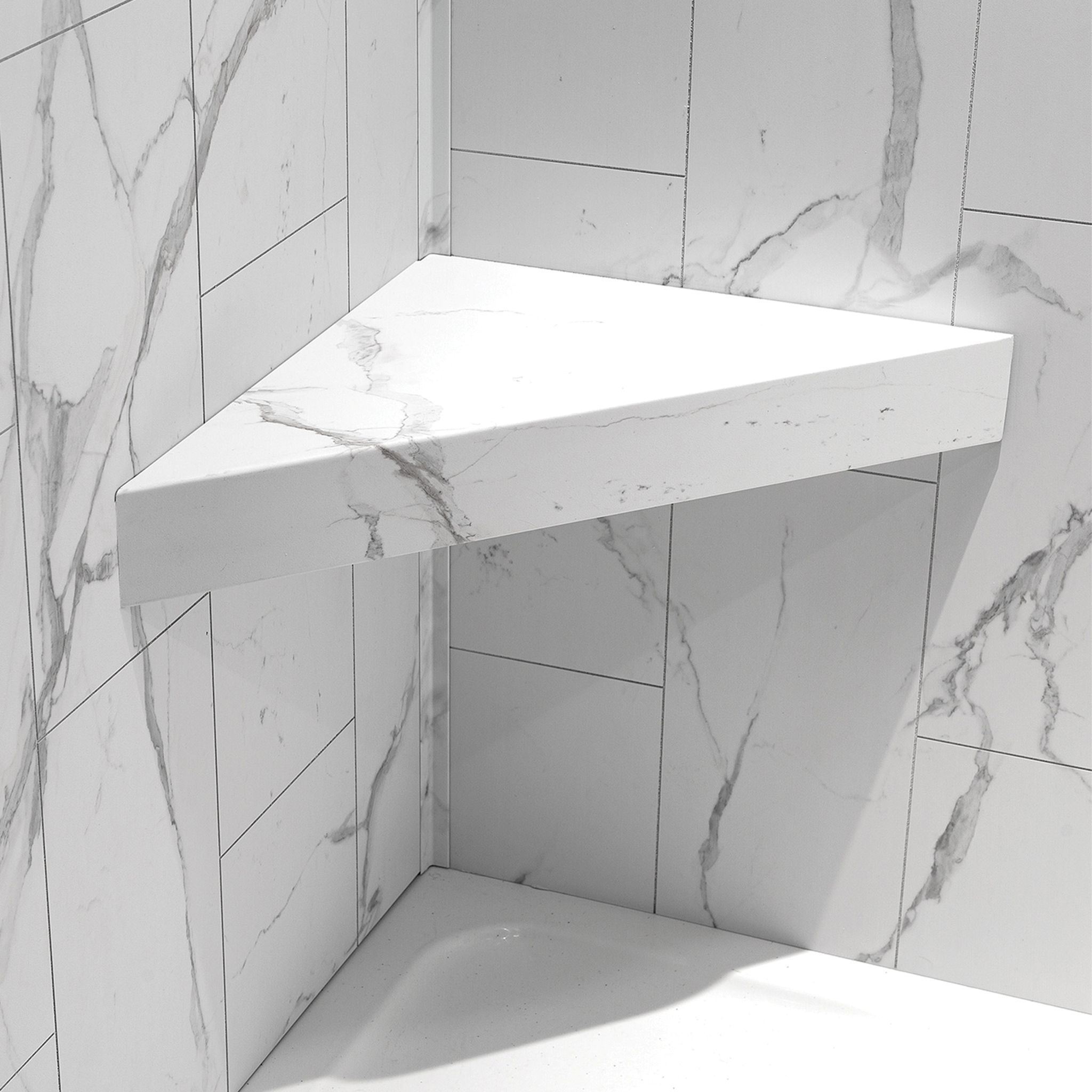 Carrara Marble Shower Bench 26x18.63x3 | North Hills Flooring