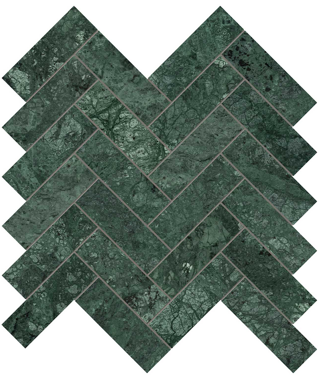 Diosa Verde 1.25x4 Herringbone Mosaic | North Hills Flooring
