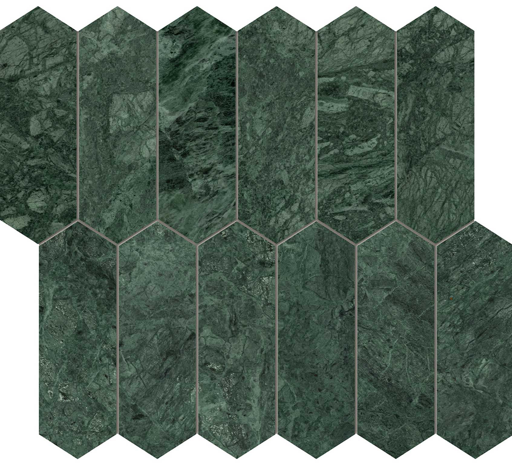 Diosa Verde 2x6 Picket Mosaic | North Hills Flooring