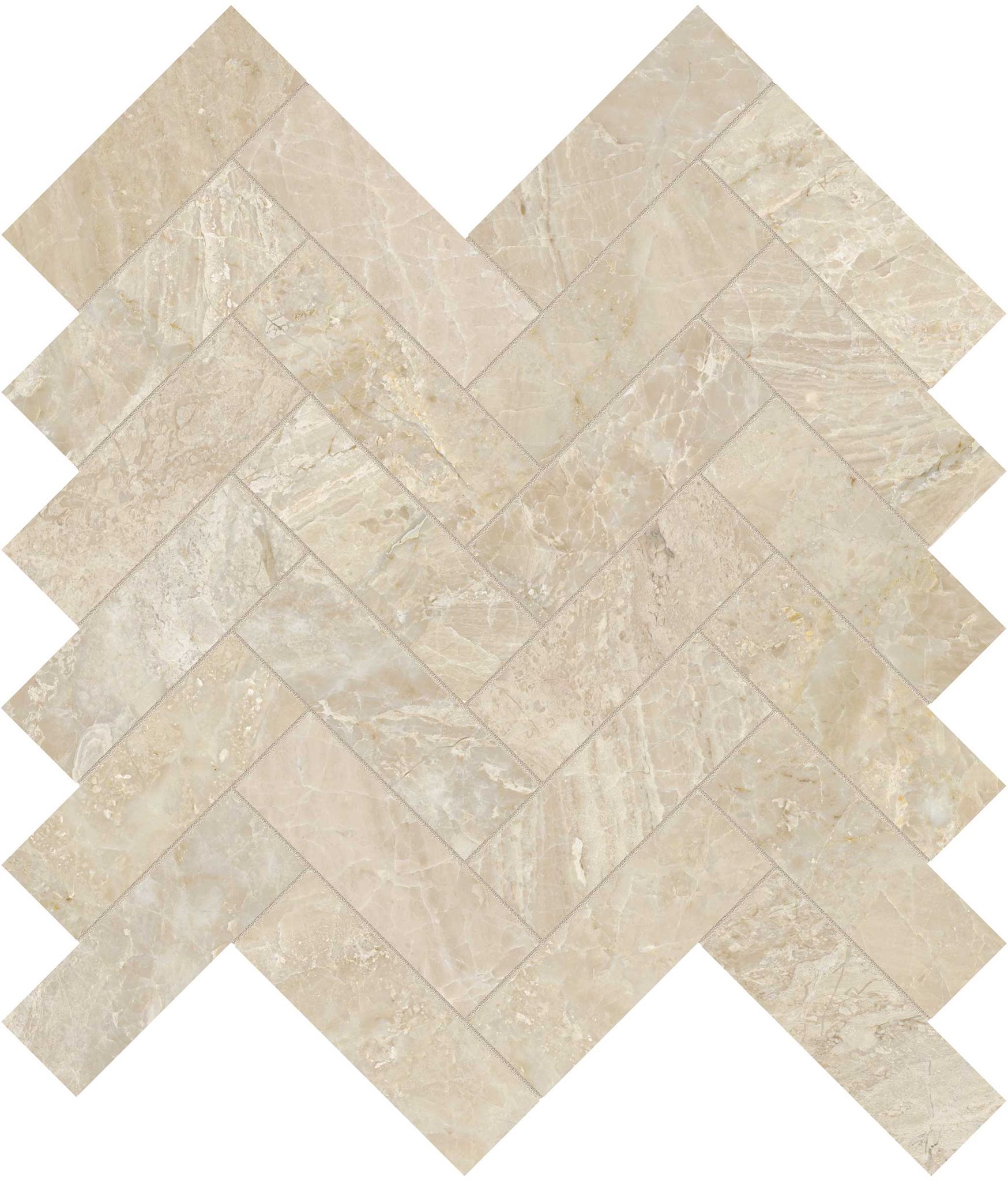 Impero Reale 1.25x4 Polished Herringbone Mosaic | North Hills Flooring