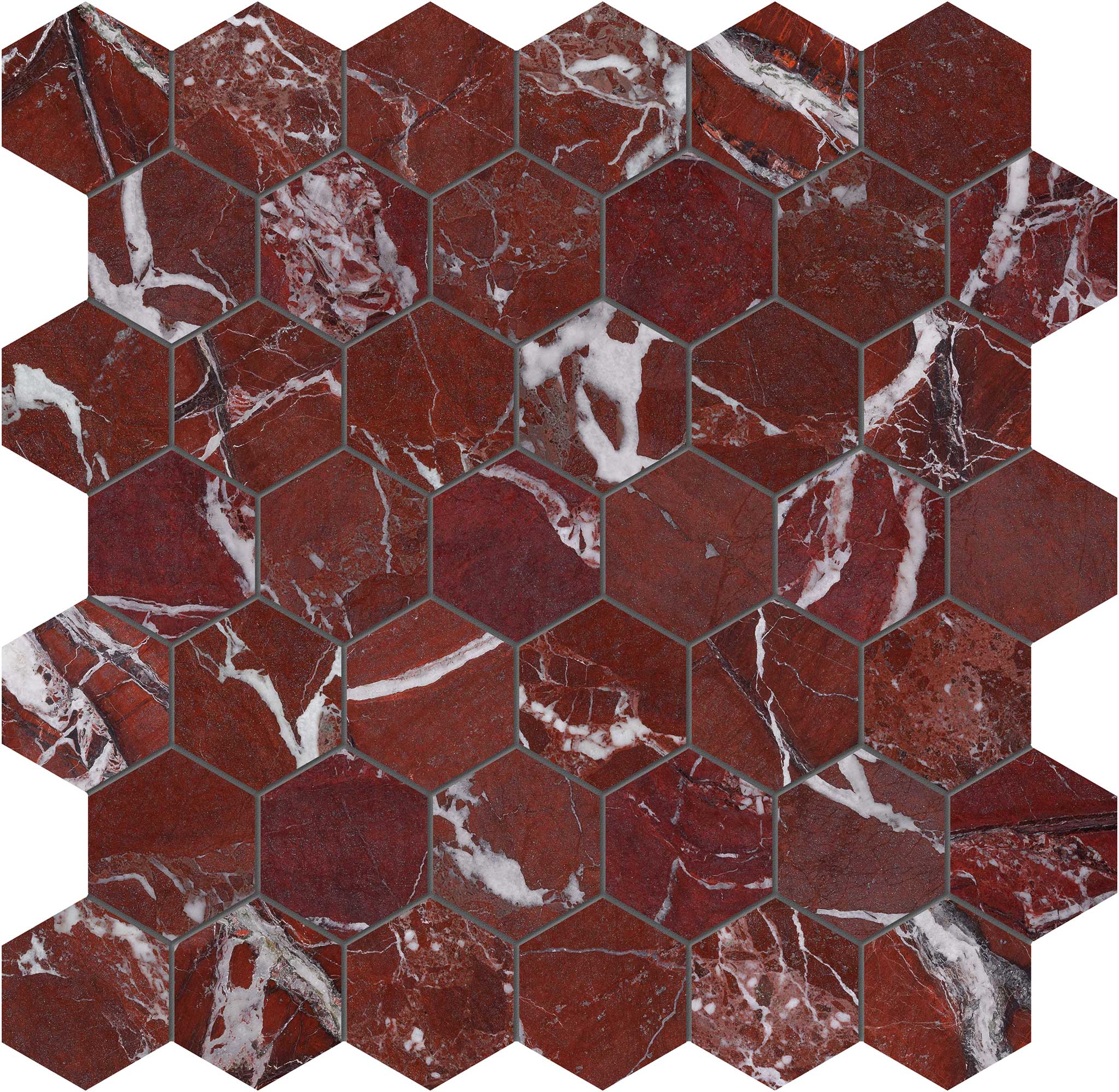 Tuscano Rosso 2 Hexagon Mosaic | North Hills Flooring