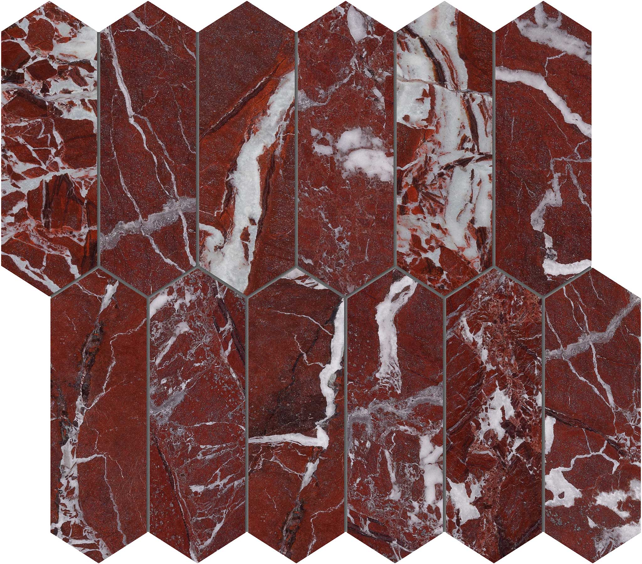 Tuscano Rosso 2x6 Picket Mosaic | North Hills Flooring