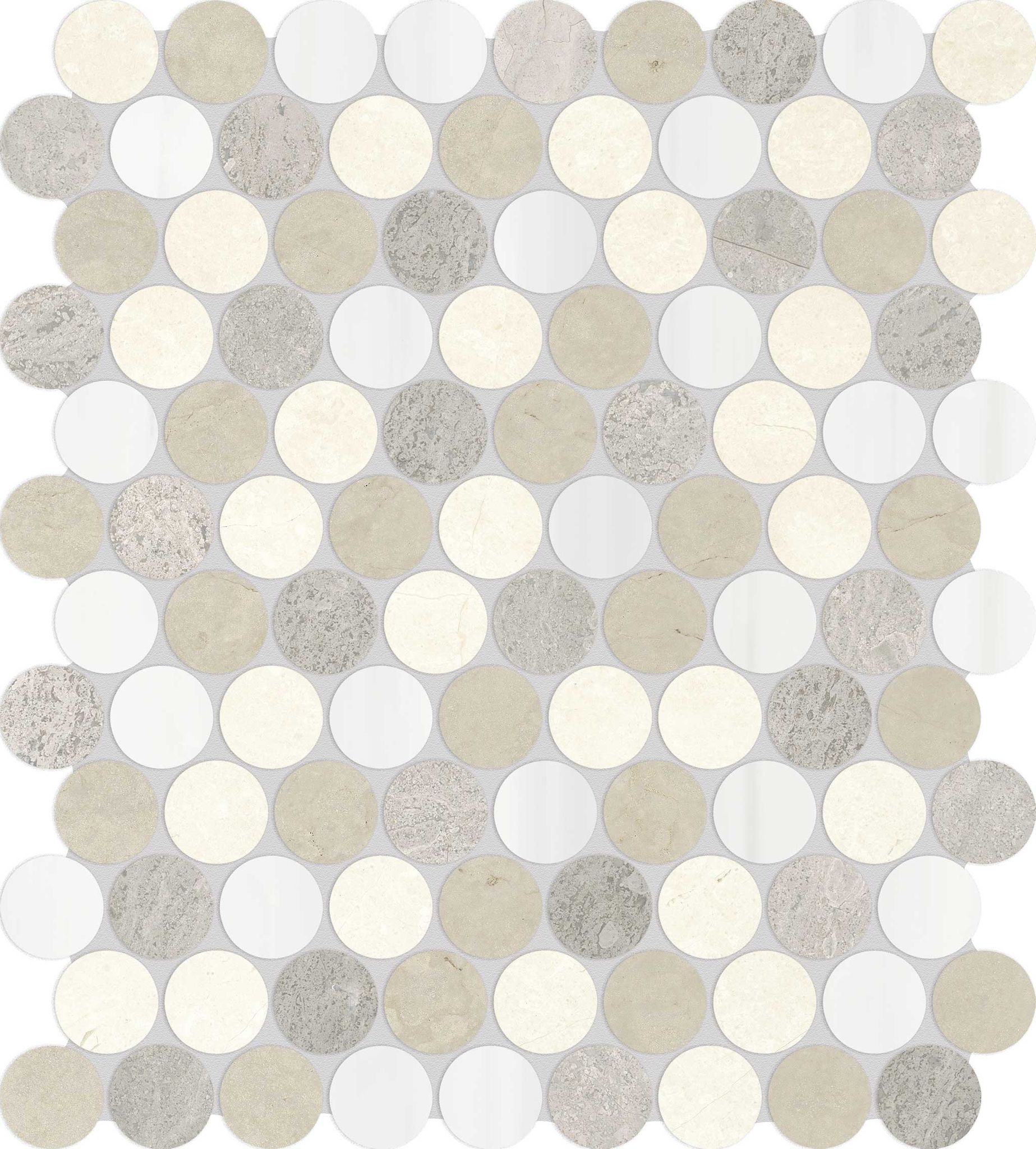 Utopio 1.25 Penny Round Dune Mosaic | North Hills Flooring