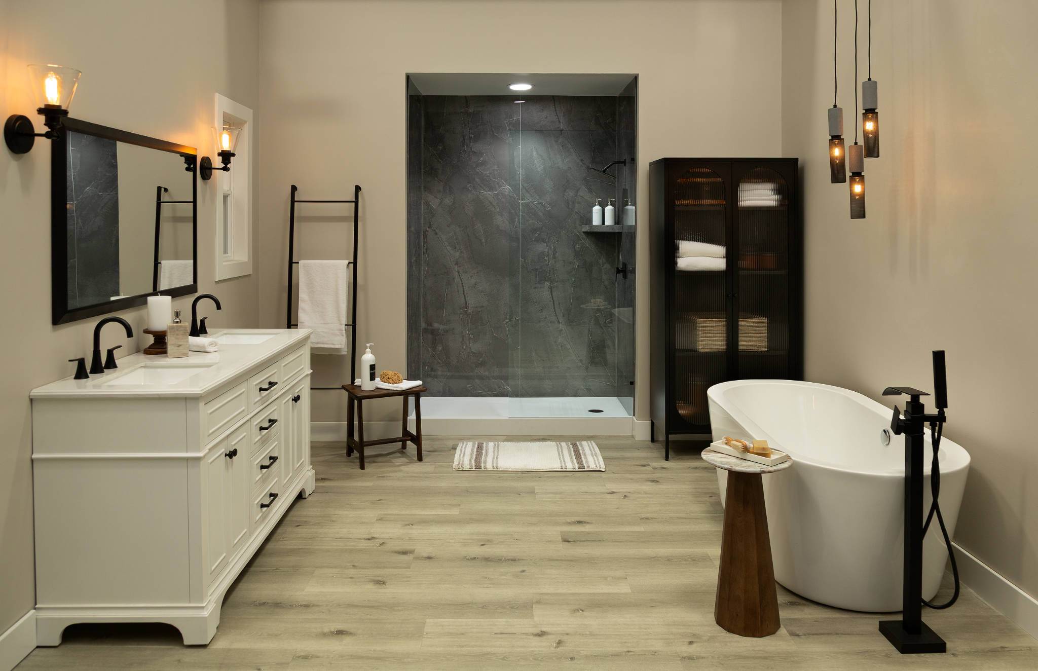 Cracked Slate Gloss Shower Wall Kit 36x60x94 | North Hills Flooring