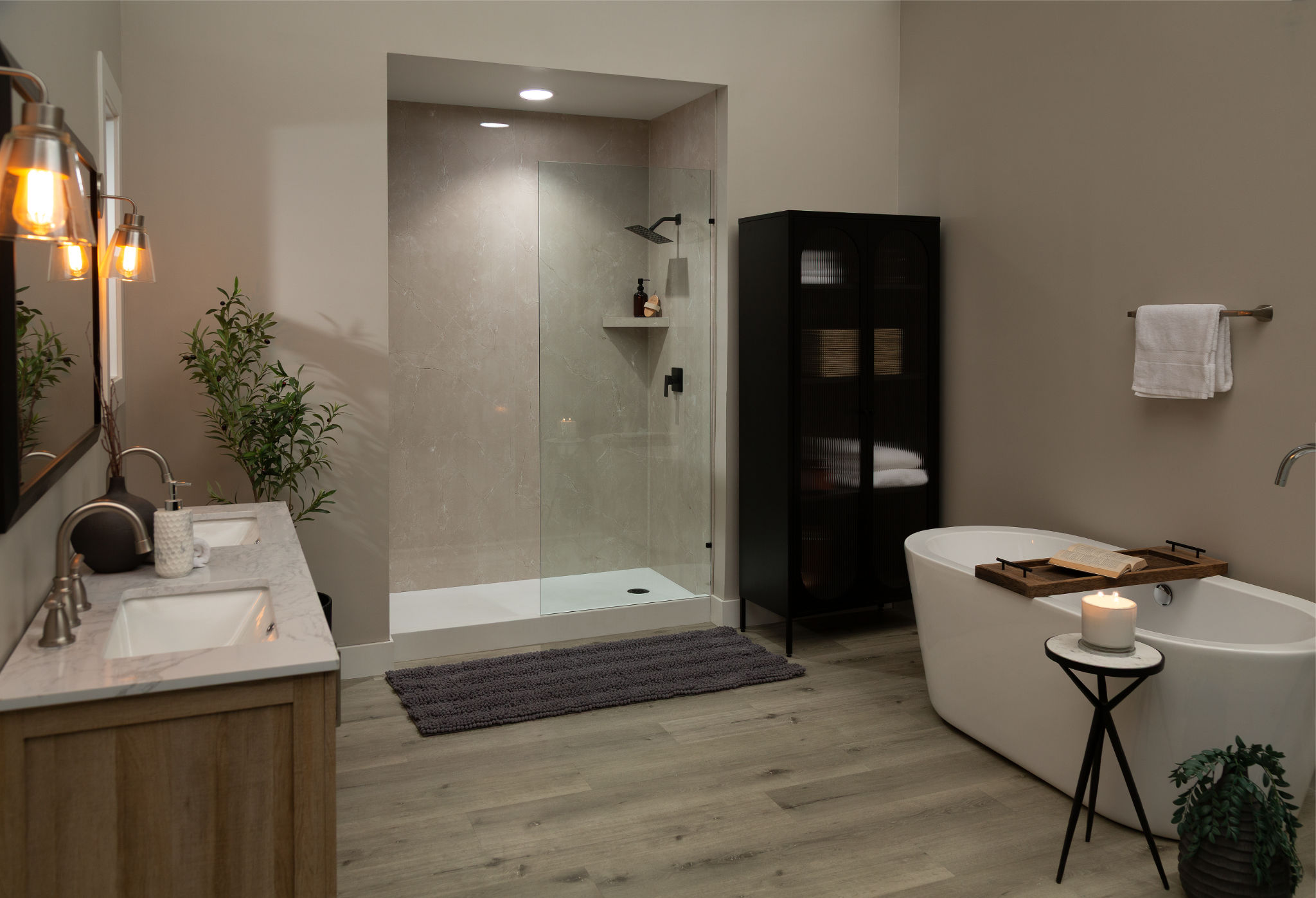 Drift Sand Gloss Shower Wall Kit 32x60x94 | North Hills Flooring