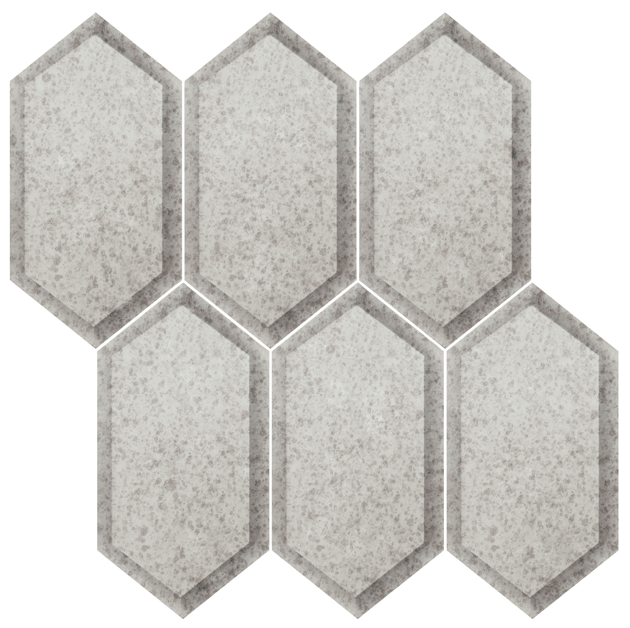 Obsidian Silver Beveled Hexagon Mosaic | North Hills Flooring