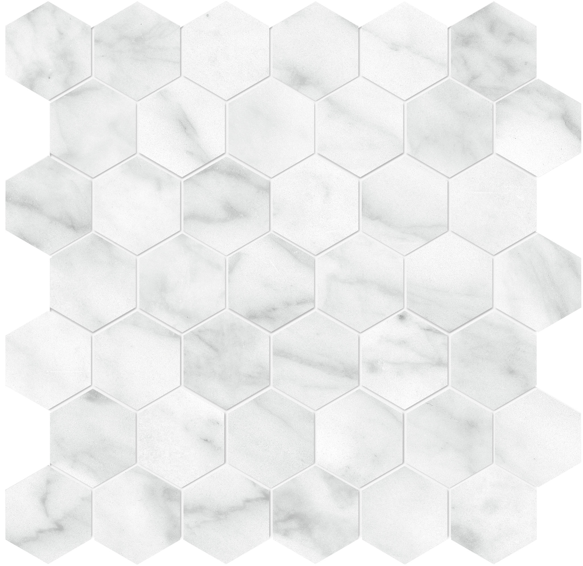 Plata Carrara Abisso 2 Hexagon Polished | North Hills Flooring