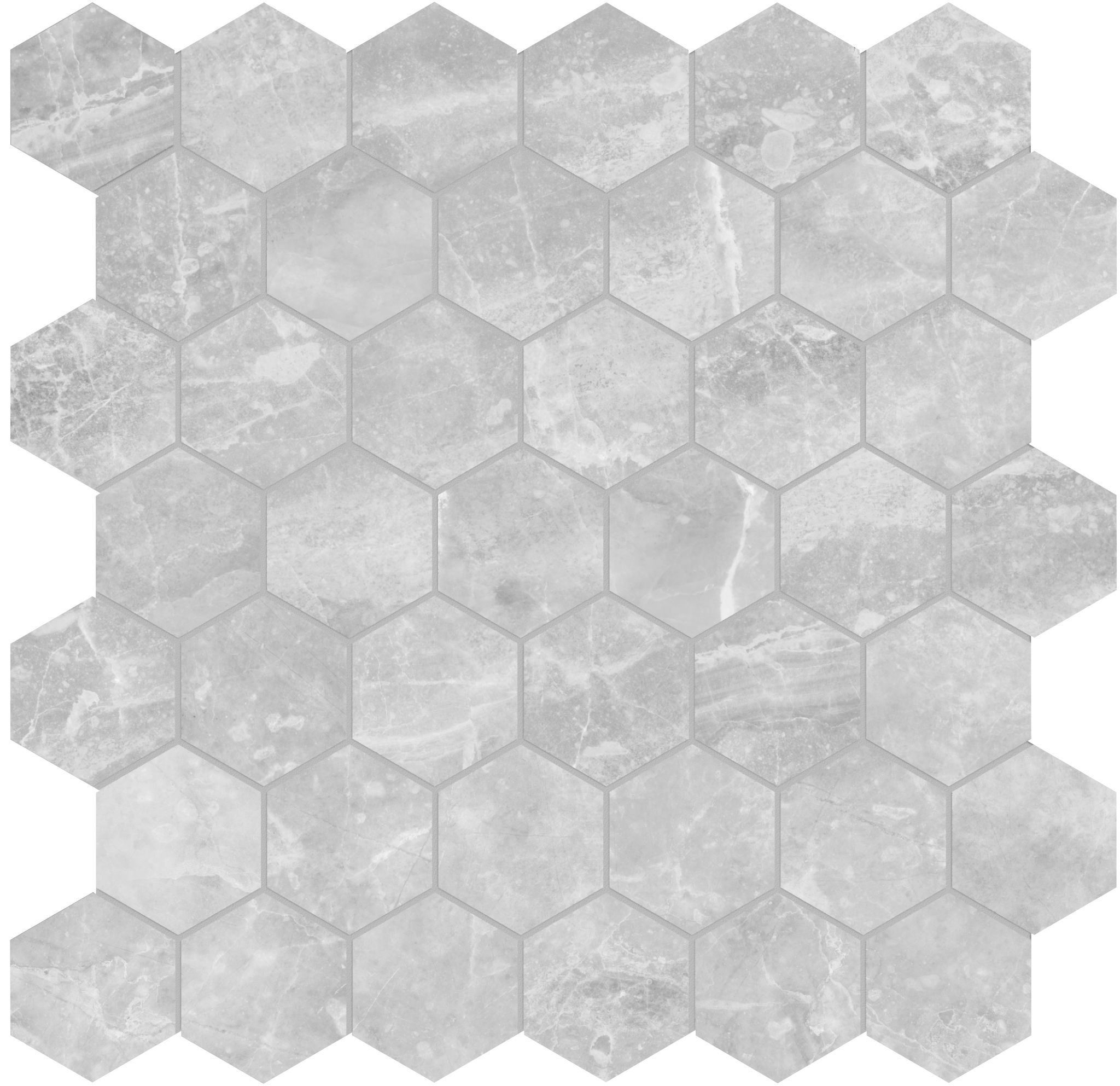 Plata Perla Grigia 2 Hexagon Matte | North Hills Flooring