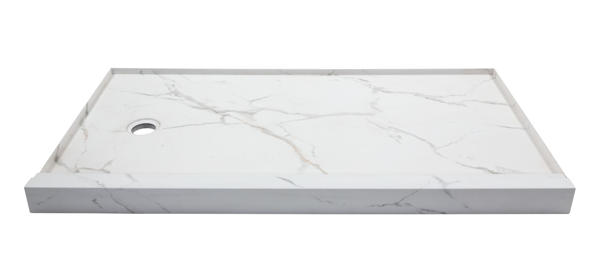 Shower Pan 36x60 Bianco Marble | North Hills Flooring