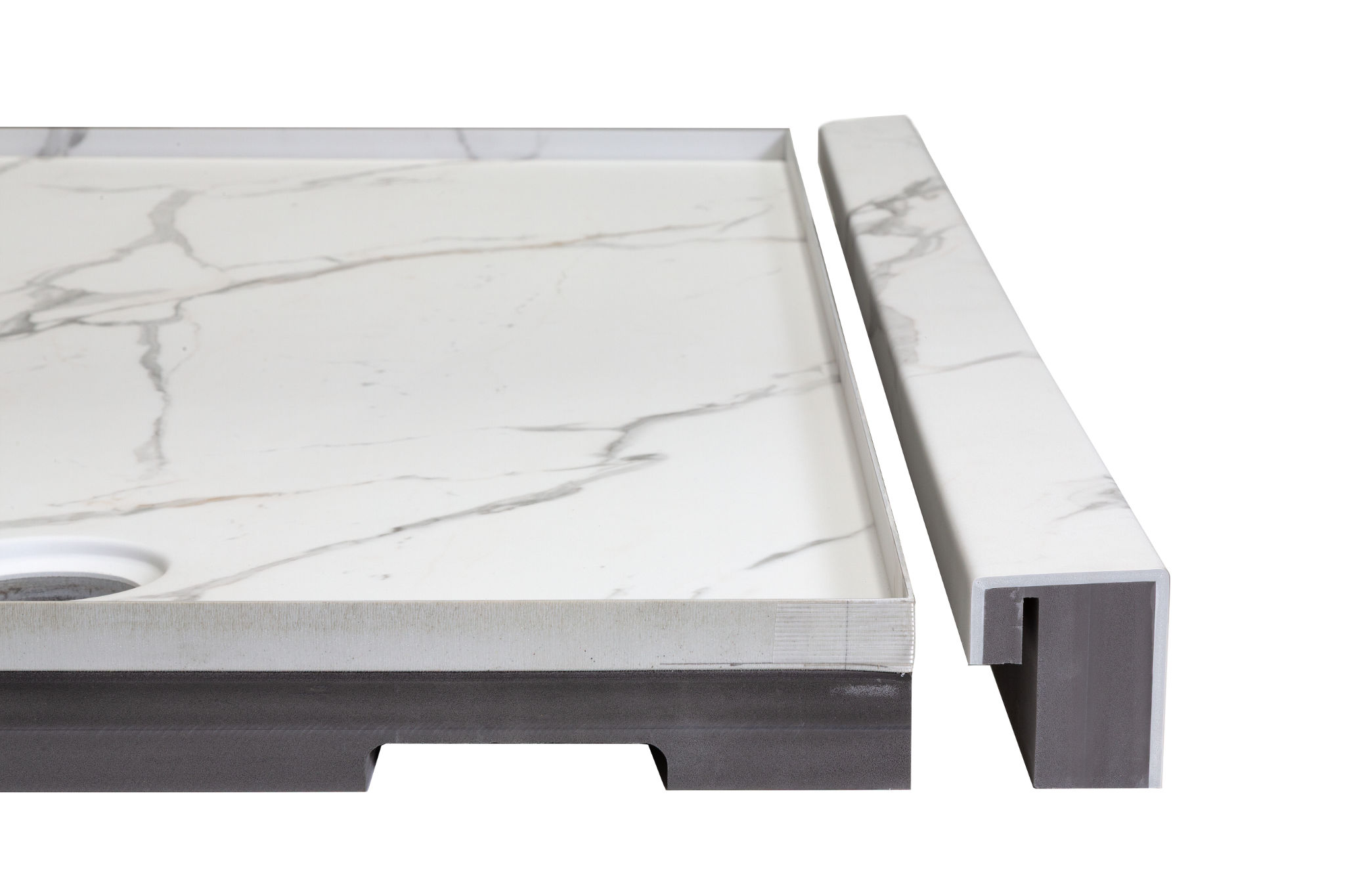 Shower Pan 36x60 Bianco Marble | North Hills Flooring