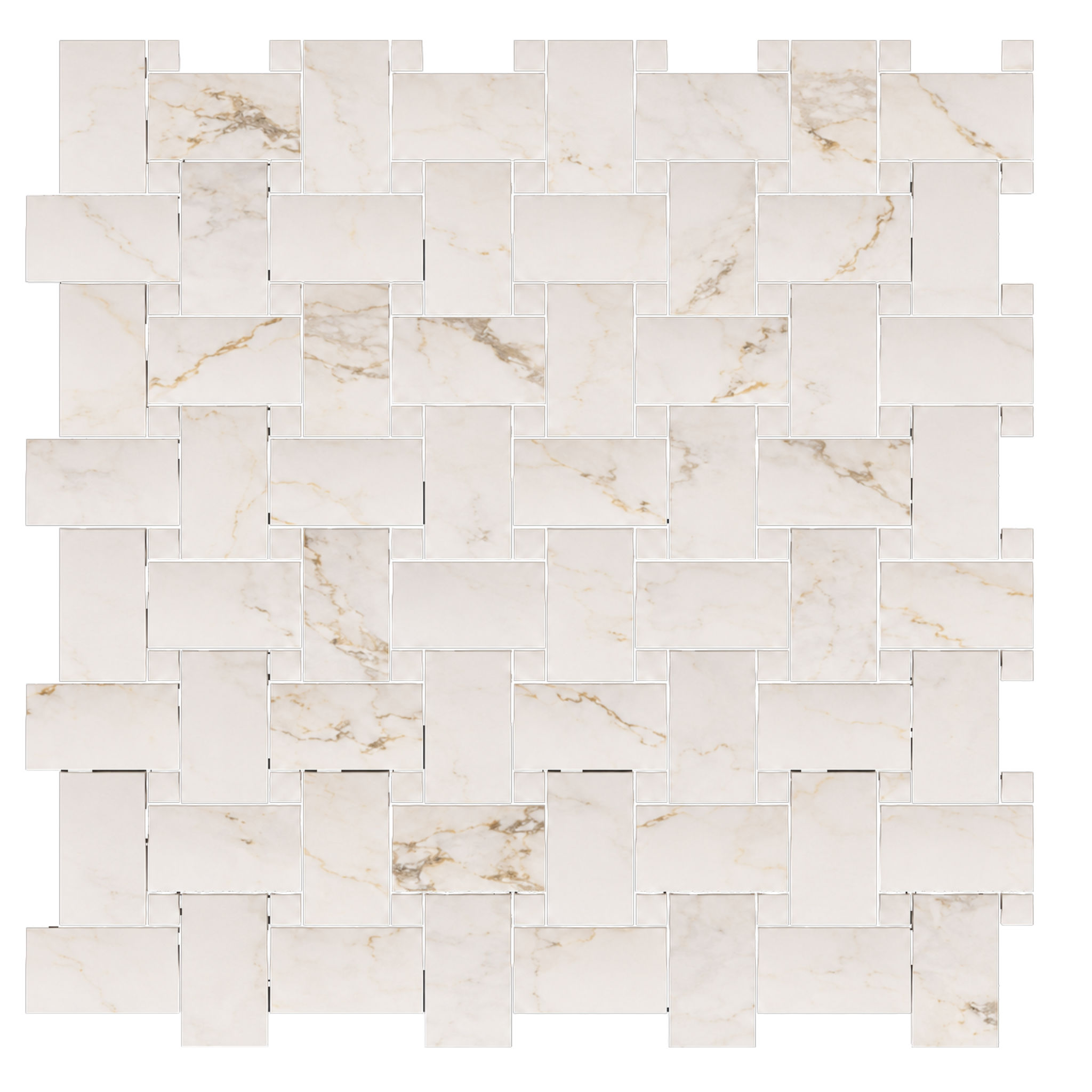 Treasure II Perfect Calacatta 1x2 Basketweave | North Hills Flooring