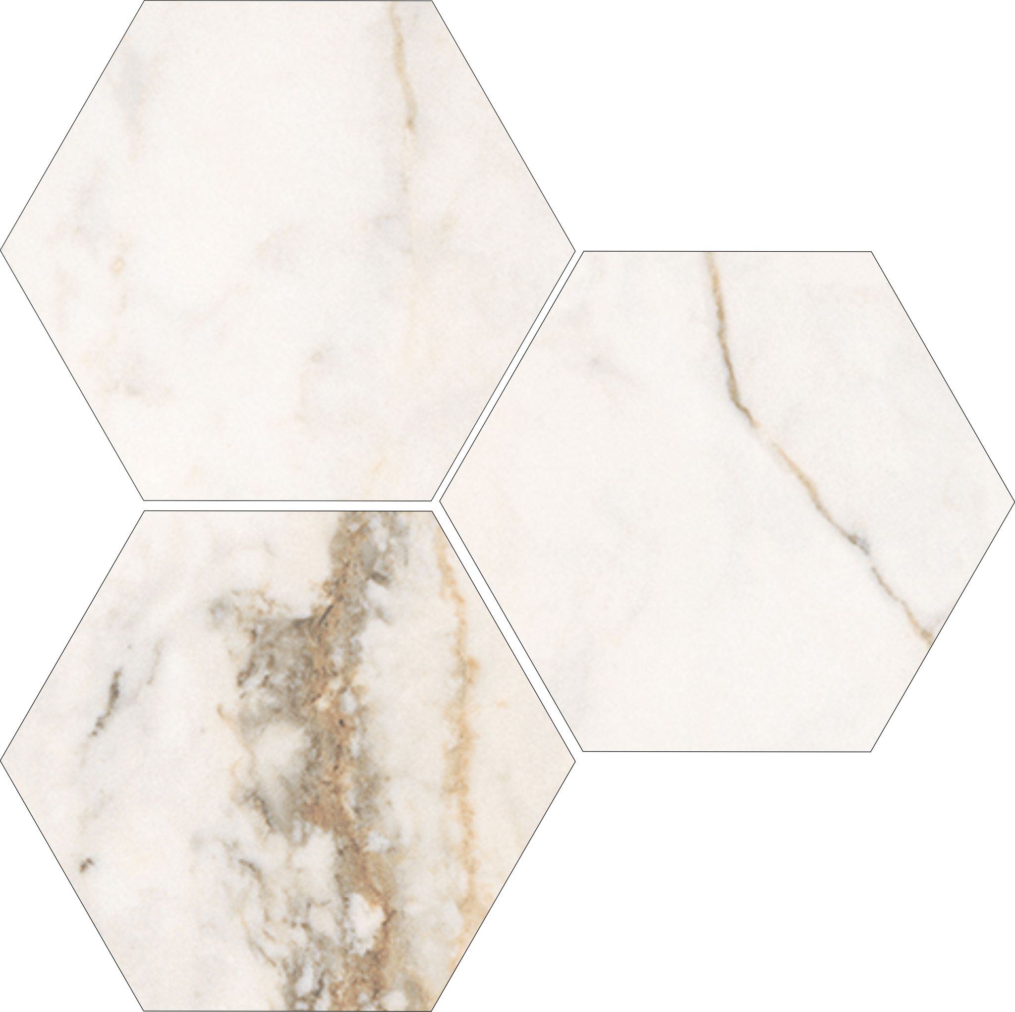Treasure II Perfect Calacatta 6" Hex Carved | North Hills Flooring